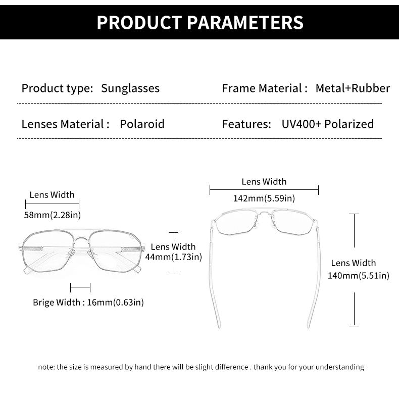 GCV Brand Classic Pilot Square Polarized Sunglasses Metal Frame Men's Driving Male Sun Glasses Eyewear UV Blocking_voghion.com