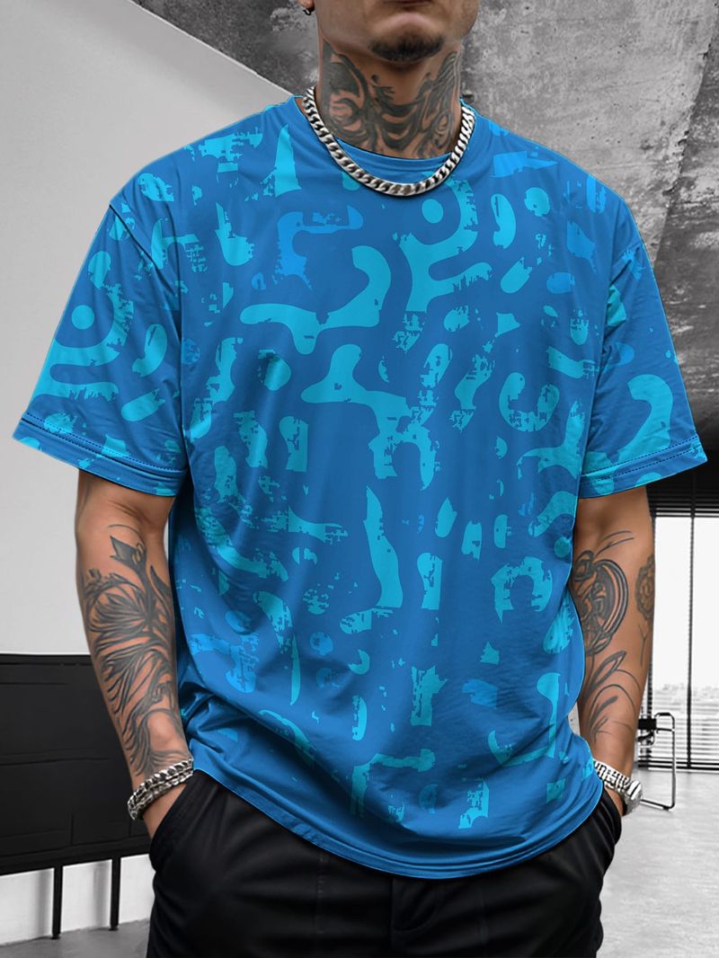 Summer New Men's Low-key Holiday Comfortable Casual High Elasticity Slim Basic Short Sleeved Design_voghion.com