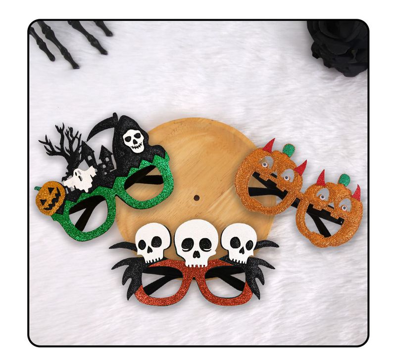 Accessori per foto a forma di zucca - Occhiali per costumi di Halloween per bambini con motivo a teschio di pipistrello_voghion.com