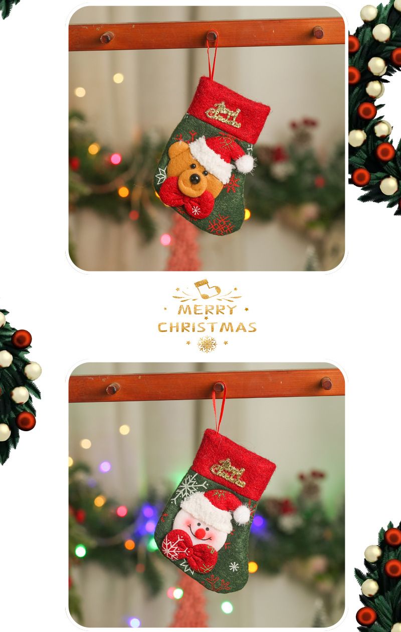 001 Qiaoding Transfrontaliera Nuova Decorazione Natalizia Piccola Lettera in Tessuto Non Tessuto Calza di Natale Sacchetto di Caramelle per Bambini_voghion.com