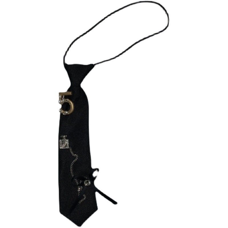 Accessori per uniformi JK Tie, versatile bottiglia di profumo in stile college, catena con fiocco, strass, fibbia con perla a 5 parole._voghion.com