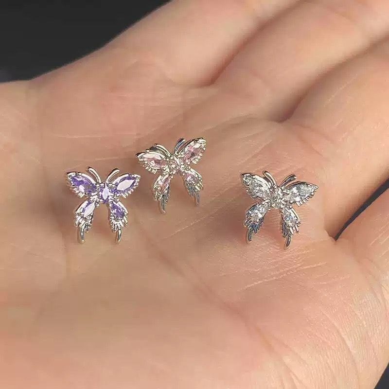 Piercing all'orecchio di alta qualità con nodo in acciaio al titanio e filo intrecciato, per donna, a farfalla_voghion.com