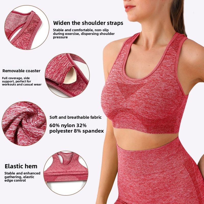 Cross-Border Fitness Quality Version Sports Set Tummy Control Breathable Elastic Hip-Lifting Peach Quick-Dry Yoga Pants_voghion.com