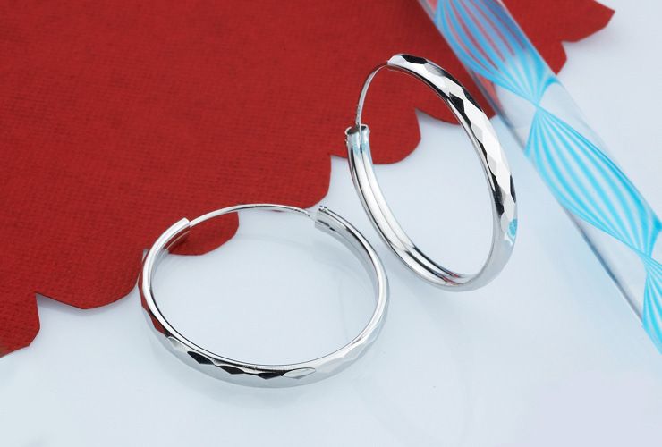 Orecchini a forma di fiore a forma di diamante coreano alla moda, orecchini a cerchio grandi placcati in argento esagerati_voghion.com