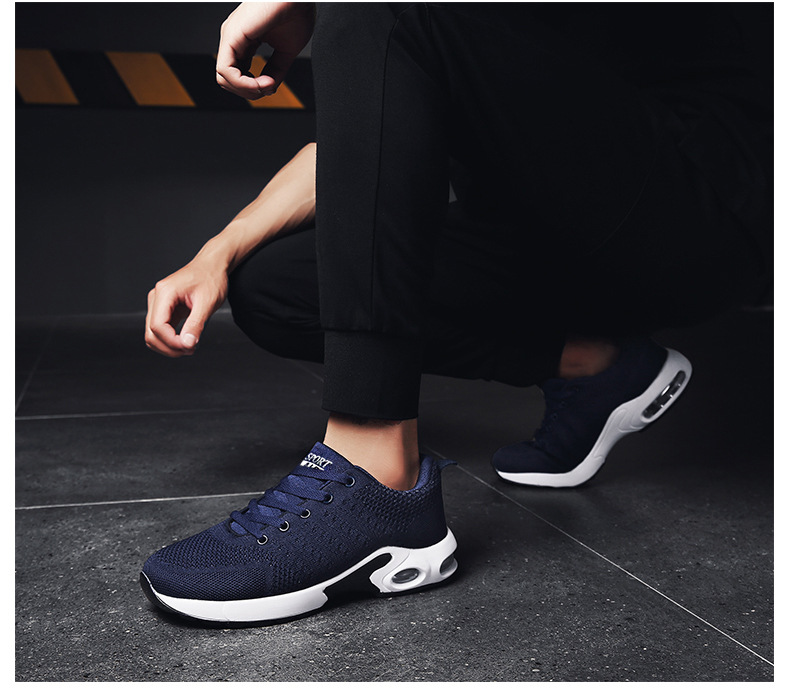 Chaussures pour hommes nouvelles chaussures à coussin d'air pour hommes chaussures en maille pour hommes chaussures de sport à tissage volant chaussures à la mode chaussures de course décontractées respirantes chaussures pour hommes_voghion.com