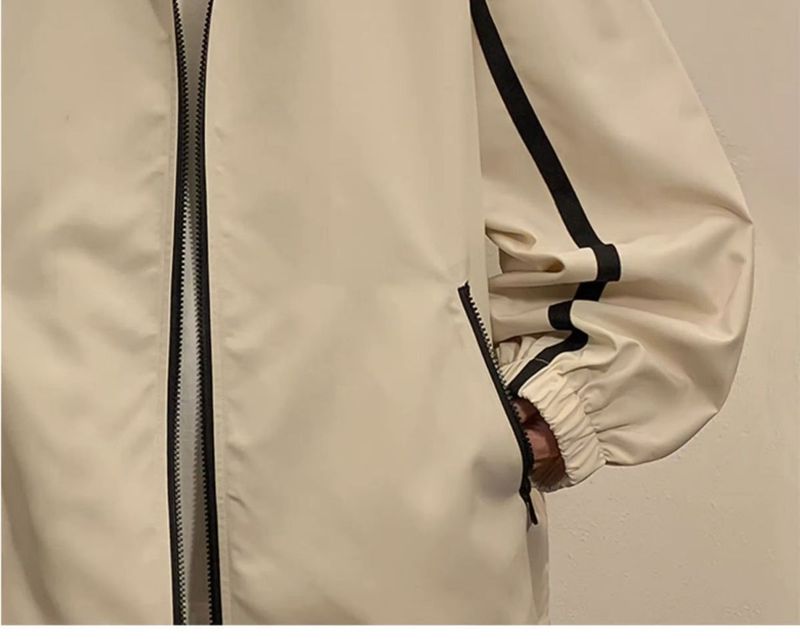 Women's Outdoor Jacket With Hood, Spring And Autumn Style, High-End Feel, Casual Oversize Coat, Loose Fit For Students_voghion.com