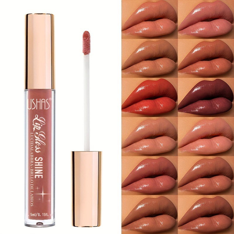 USHAS12 Colored Pearlescent Liquid Lipstick Durable Non stick Cup Waterproof Color Lip Glaze Cream_voghion.com