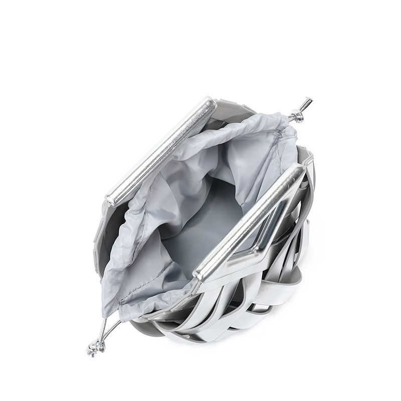 Women's Bags B's new vegetable basket triangle magnetic buckle woven hollow women's bag handbag one shoulder crossbody mother and child bucket bag_voghion.com