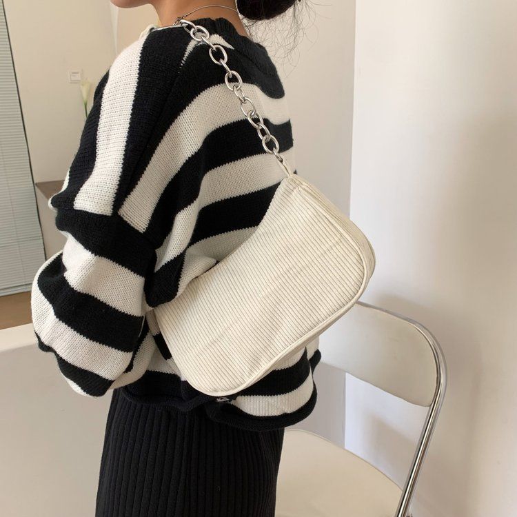Borsa a tracolla piccola quadrata in velluto a coste retrò alla moda, in peluche, a tracolla singola, autunno e inverno_voghion.com