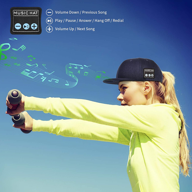 Multifunksjonell utendørs lue med Bluetooth-høyttalere Avtakbar trådløs justerbar musikkbaseballhette Løpesportsgave_voghion.com