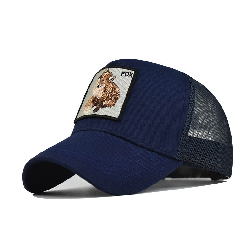 Cappello in rete di puro cotone con animali ricamati, berretto da baseball da donna, berretto sportivo da uomo, berretto con lingua d'anatra_voghion.com