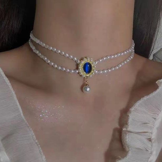 Collier de luxe hip-hop double couche pour homme, design de niche, doux, cool, carré, diamant rose, léger, simple, décoration_voghion.com