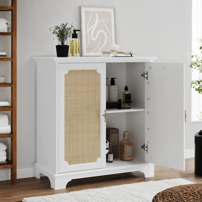 Credenza Mit Rattan-Dekortüren, Weinschrank, Konsolentisch Für Flur_voghion.com