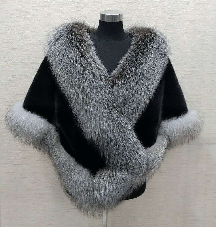 Dammekleeder Braut Fuchspelz Schal Hochzäitskleed Kap Kleed Cheongsam Pelz Kap Jacket Wäiss Fraen_voghion.com