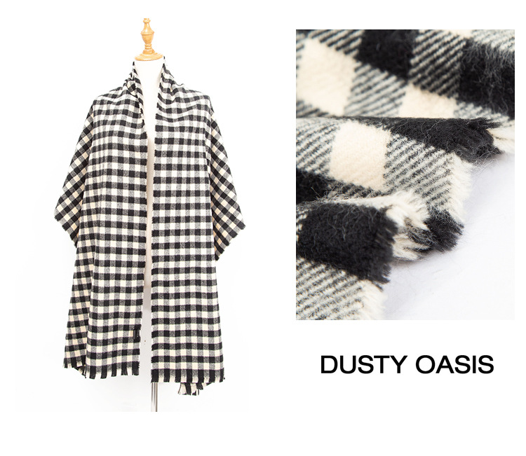 Women's Scarves new style men's scarf imitation cashmere small plaid scarf women's extended warm shawl_voghion.com
