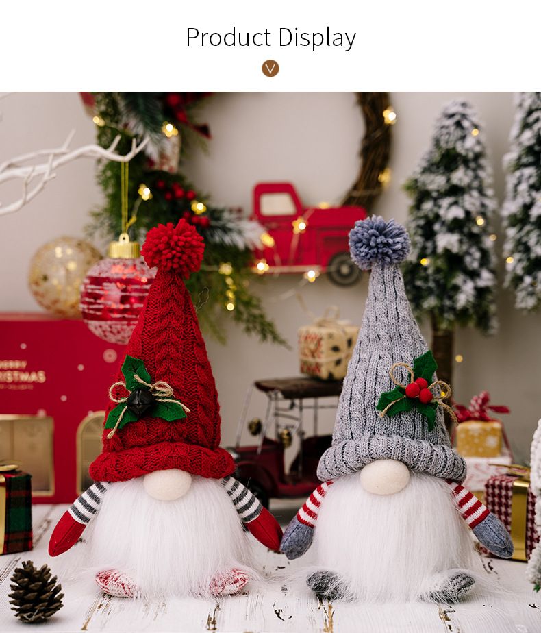 Neu Weihnachtsschmuck Weihnachten gehobenen mit Lichtern Zwerg Strickmütze leuchten Rudolph Puppe Dekoration_voghion.com