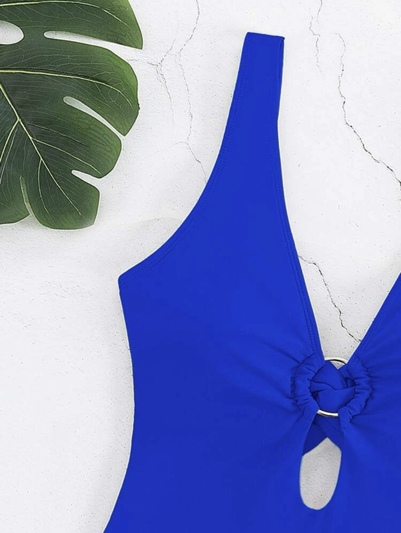 Maillot de bain une pièce bikini sexy, couleur unie_voghion.com