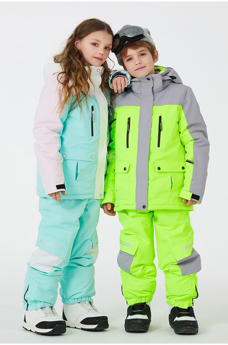 Kids' Waterproof Ski Jacket For Boys & Girls - Winter Snowsuit With Warm Insulation For Single & Double Skiing_voghion.com
