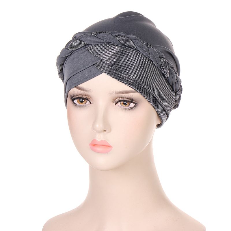 new multi color bright silk and milk silk braid hat fashionable casual headscarf hat in stock_voghion.com