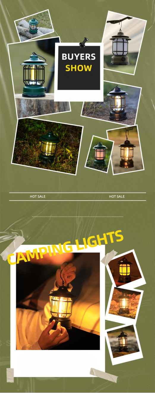 Primitive Lighting Horse Długa żywotność baterii Latarnia Camping Atmosfera Zewnętrzna Lampa Namiotowa_voghion.com