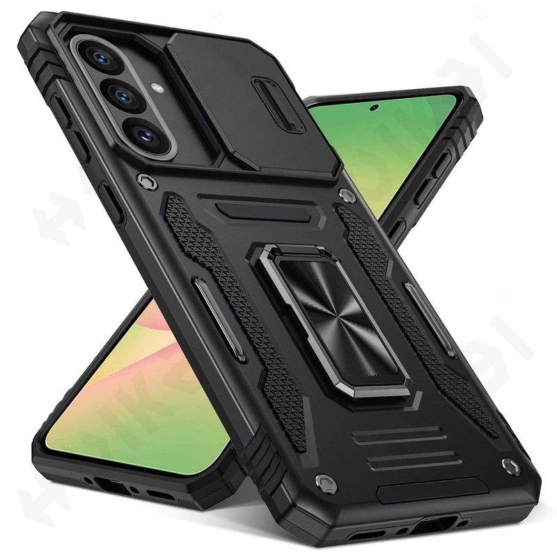 Case For Samsung S25 Ultra Plus Edge A56 A36 5G Ring Stand Armor Slide Camera Kickstand Cover_voghion.com