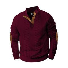 "Maglione da uomo in jacquard 3D – Collo alto con mezza zip (leggero, design strutturato)"_voghion.com