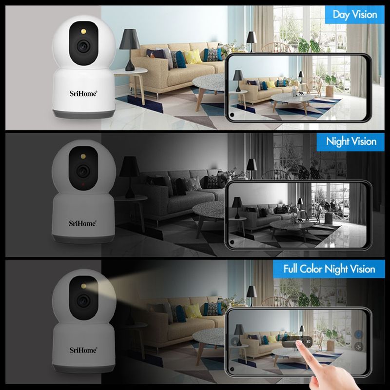 SH038 5MP QHD 5G WiFi IP Camera, Support Night Color & Motion Detection & Two Way Talk & Human Detection & TF Card, EU Plug_voghion.com