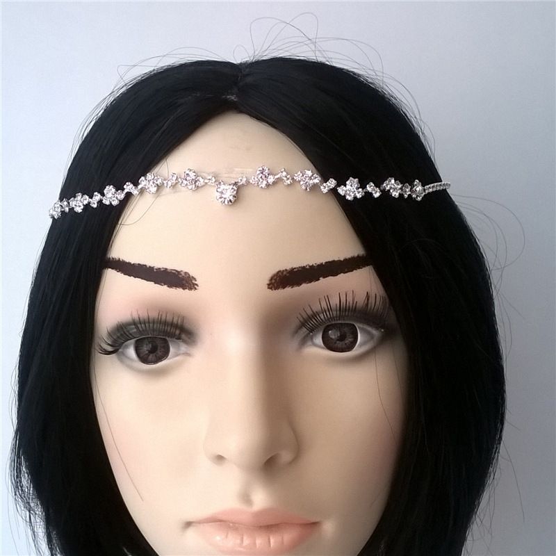 Cadena para el cabello con cabeza de diamante de agua, estilo bohemio, sencilla y moderna, para mujer, con cristales brillantes, para la frente, 2022_voghion.com