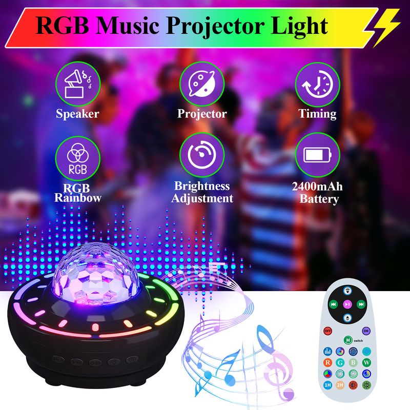 Projector Lamp Laser Starry Sky Rechargeable Night Live Streaming Bluetooth Speaker Atmosphere Light_voghion.com