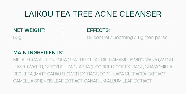 LAIKOU Teafa Arctisztító 50g Hidratáló Tisztító Arctisztító Angol Csomagolás_voghion.com