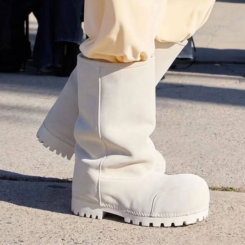 Niedlicher hässlicher Schneeschuh für große Zehen für Damen im Winter 2025 im neuen Stil, Loafer mit dicker Sohle, höhenverstärkend, Overknee-High-Tube, warme Designer-Schuhe_voghion.com