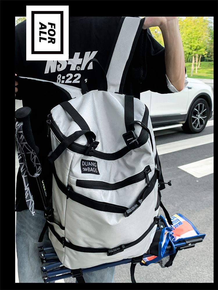 Buitensportrugzak Trendy Street Skateboard Werkkleding Stijl Grote capaciteit Reizen Woon-werkverkeer Veelzijdig Dubbel_voghion.com