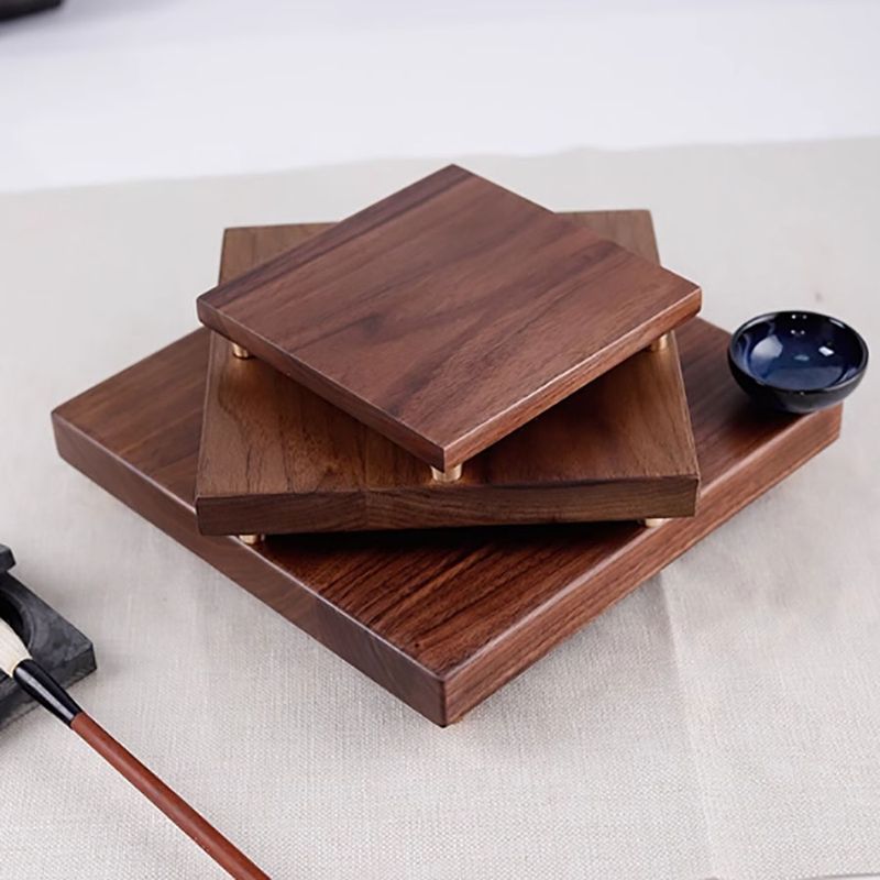 Espositore da tavolo in legno di noce per gioielli, porta braccialetti, porta cosmetici, porta profumo, vassoio e piatto per bambole_voghion.com