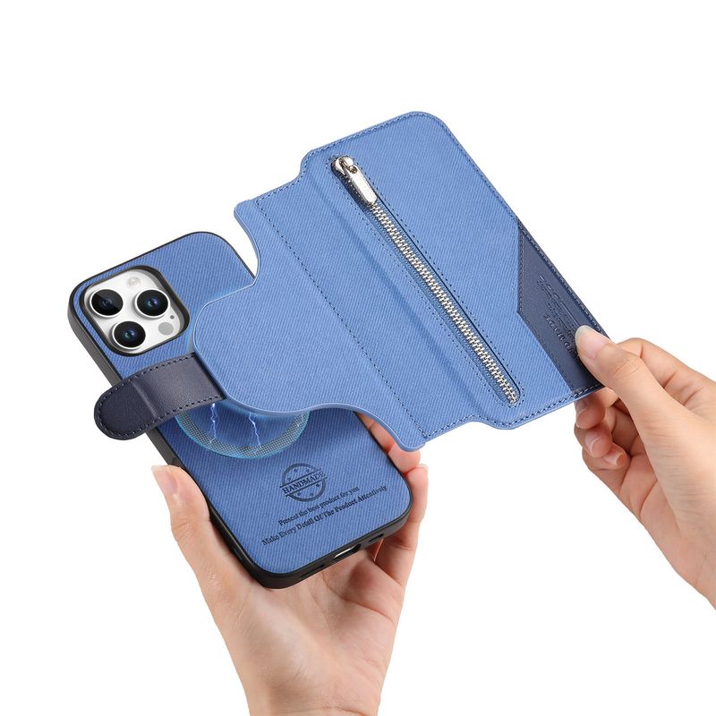 TechGlobe Compatible 17 Magnetic 2-in-1 Structure IPhone 16 Flip Cover Protective Leather With Coin And Card Slot PU Phone_voghion.com