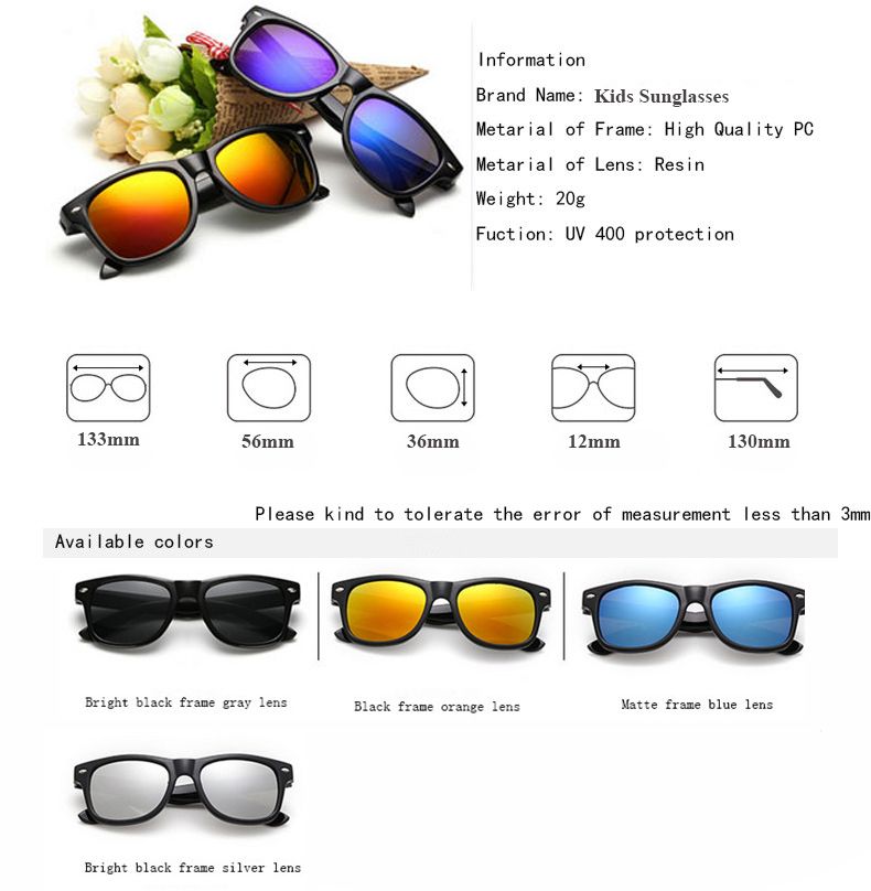 Cool 6-15 Years Kids Sunglasses Sun Glasses for Children Boys Girls Fashion Eyewares Coating Lens UV 400 Protection With_voghion.com