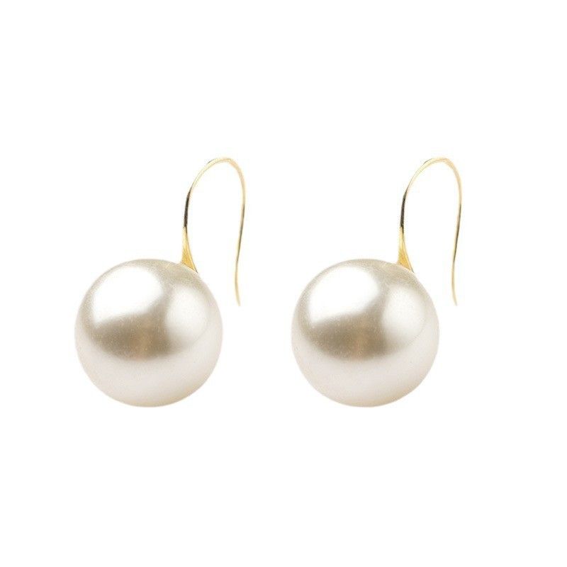 Orecchini pendenti semplici, eleganti e sofisticati, in stile coreano Dongdaemun, con grandi perle, per donne_voghion.com