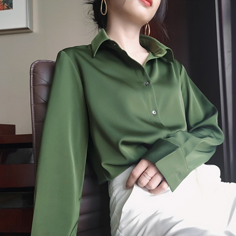 Camicia da donna in raso lucido effetto seta_voghion.com