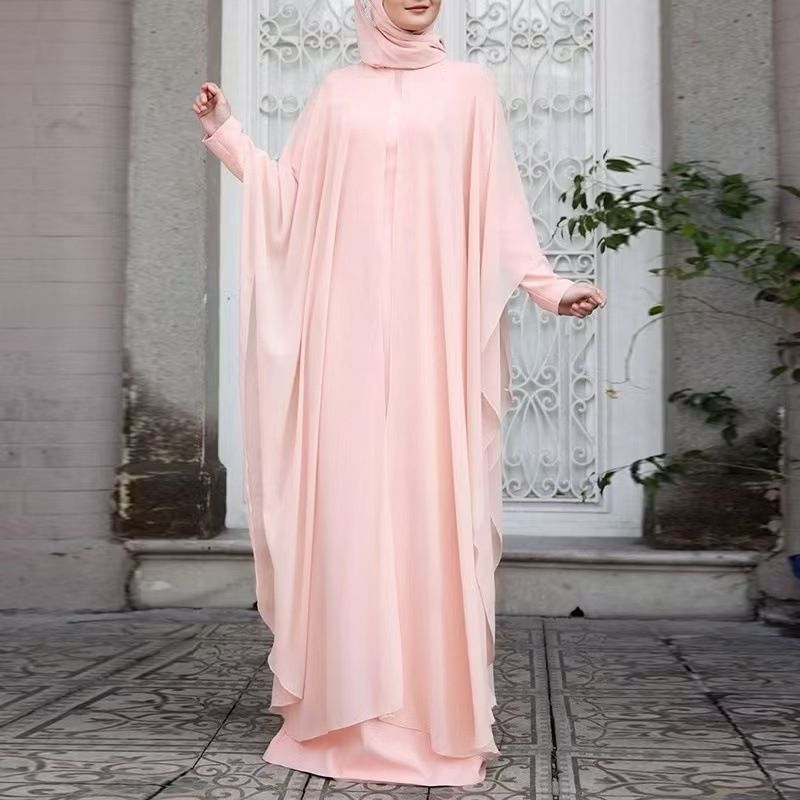 Women Chiffon Abaya Eid Mubarek Muslim Dresses Robe Long Sleeve Hijab Vestidos Fashion Abayas For Women Isamic Clothing_voghion.com