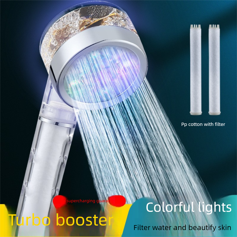 Smart Shower Head - Color Therapy LED, Turbo Pressure, 5-Stage Filter, BPA-Free, EU Water Saving_voghion.com