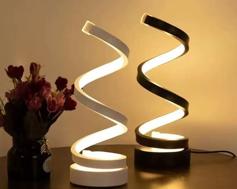 Small Whirlwind Spiral Decorative Atmosphere Table Lamp Modern LED Bar Creative Warm Romantic Bedside Night Light Gift_voghion.com