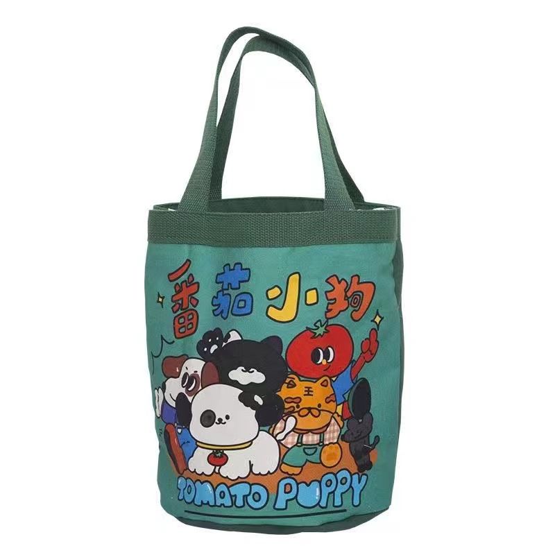 Borsa per il pranzo portatile in tela con stampa a cilindro, stile coreano, stile graffiti, per mamma_voghion.com