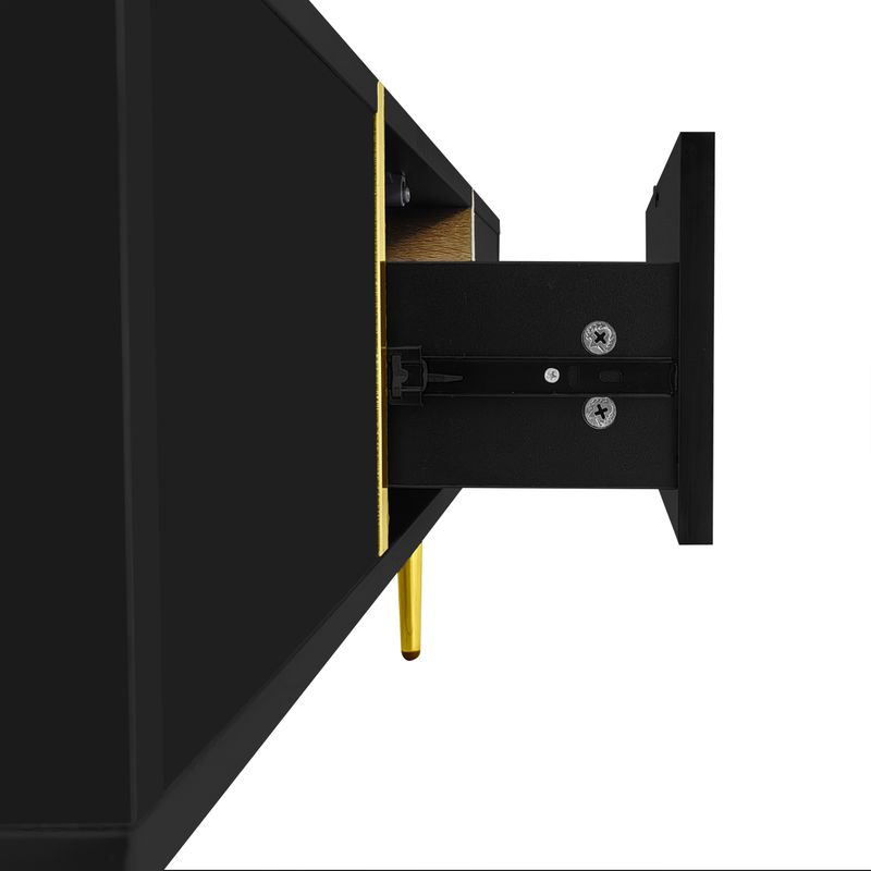 Ensemble meuble TV et table basse noir brillant moderne_voghion.com
