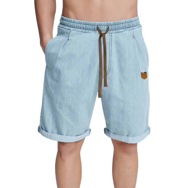 Short d'été décontracté pour homme, entièrement en coton, de qualité imbattable, capri de sport imprimé tendance, grande taille_voghion.com