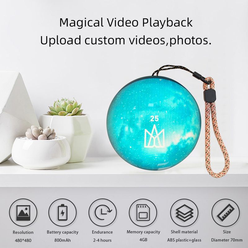 7cm 3D Crystal Ball DIY Video Playback Display Electronic Ball, Suitable For Display, Family And Friend Gifts_voghion.com
