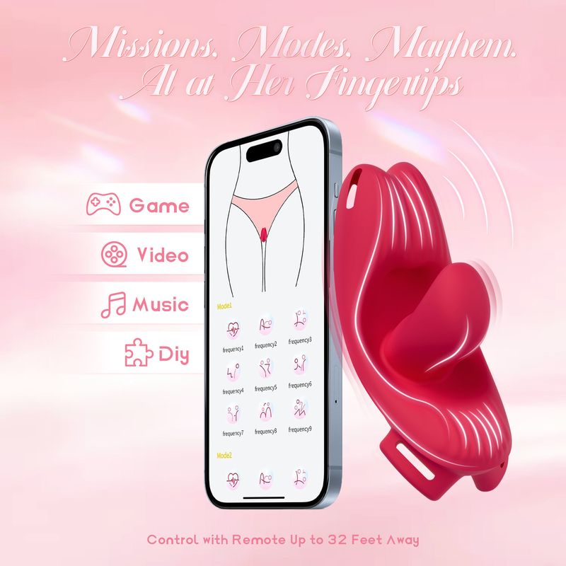 Ruby Tragbarer Vibrationsmassager für Frauen, kabellose Fernbedienung, App-kompatibel, Sexspielzeug für Paare und Erwachsene_voghion.com