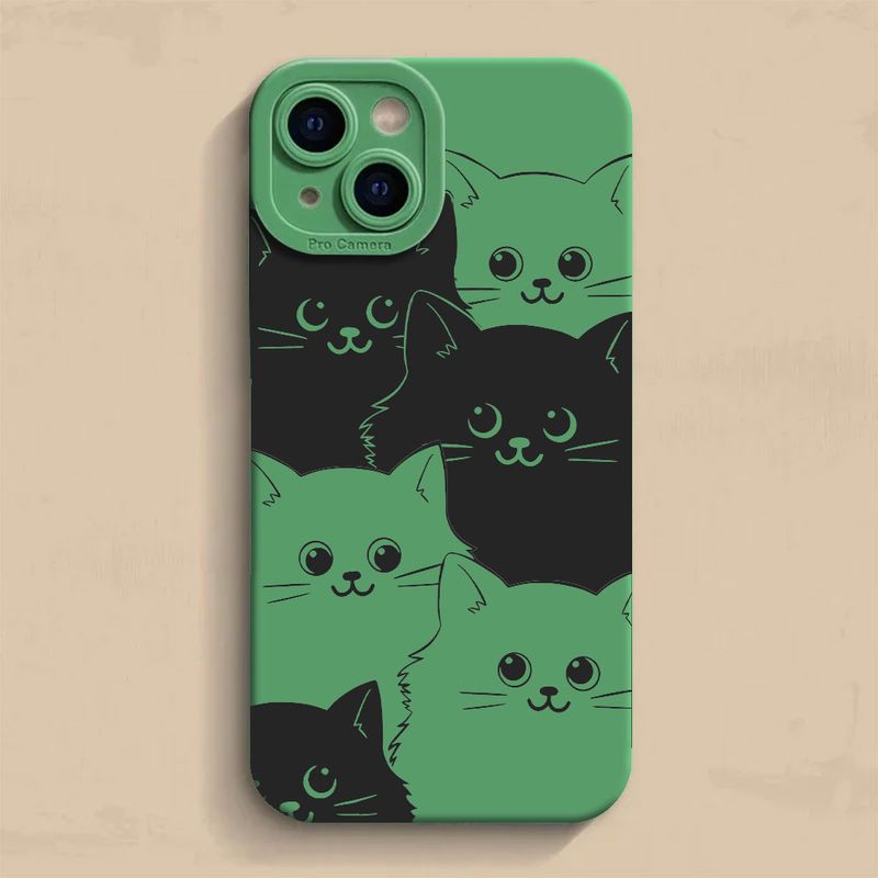 Nuova custodia per telefono Catoon Black Cat Design per iPhone 16 15 Pro Max 14 13 12 11 Pro XS X XR 7 8 Plus SE antiurto Bumper Back Cover_voghion.com