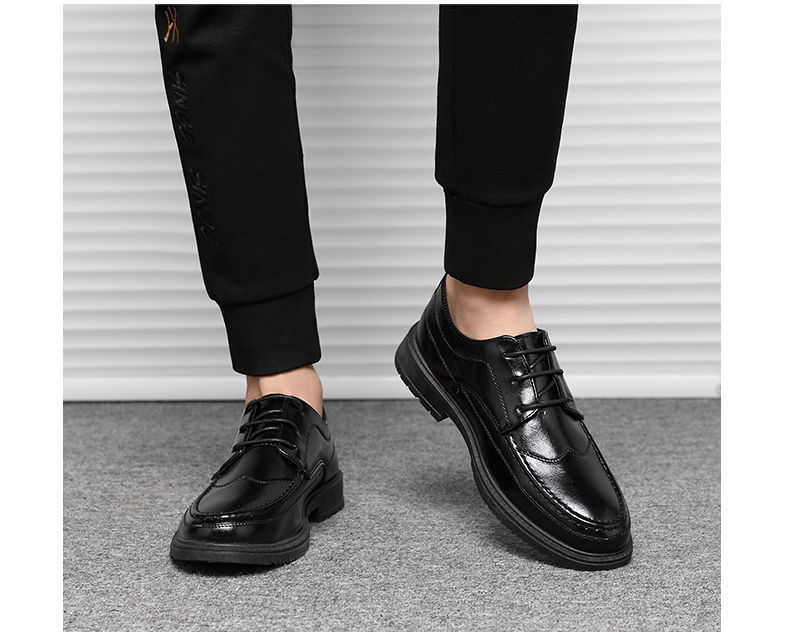 Męskie buty ślubne Derby Toe ze skóry Oxford, okrągłe_voghion.com