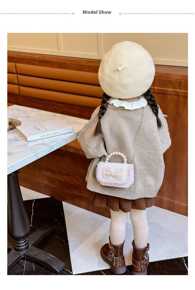 Andralyn Bērnu soma Modes plecu soma karikatūra Pearl Bow Crossbody Bag Mini Princess Zero Wallet_voghion.com