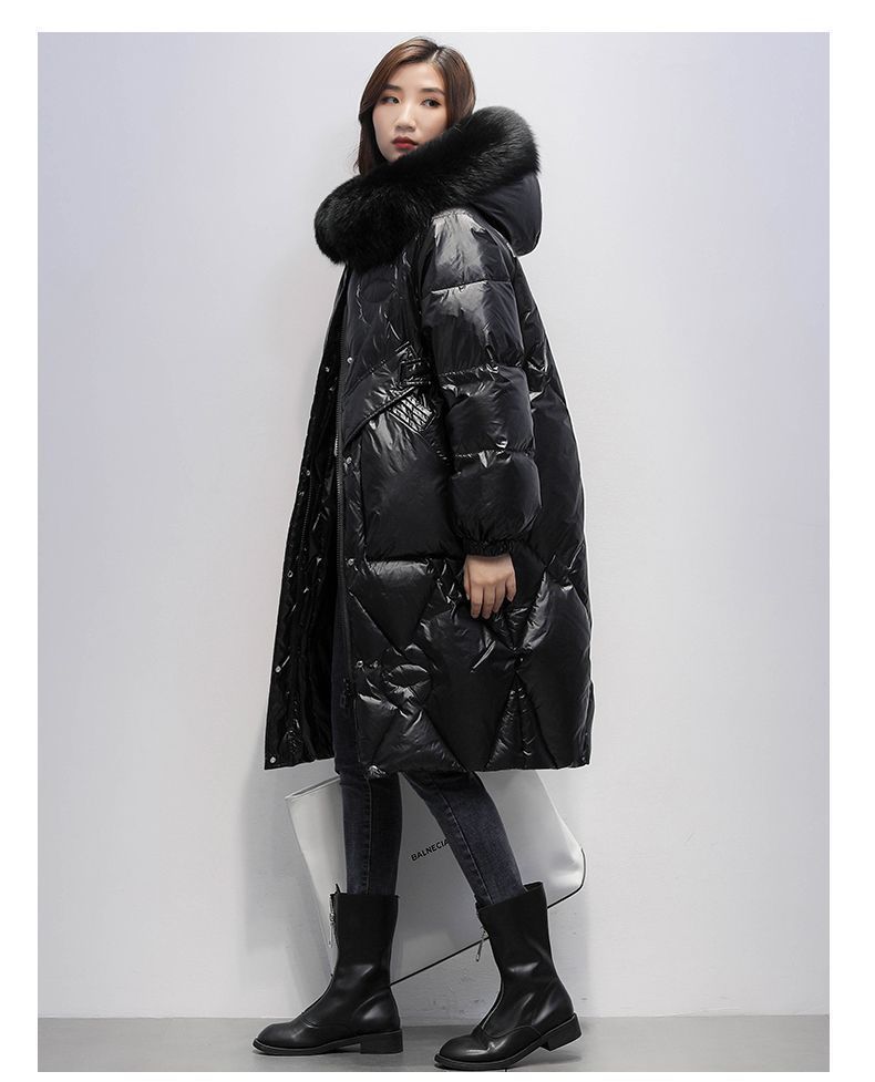 Plus Size Down Cotton Jacket Women, Mid-Length, 100kg Loose Fit, Slimming, Thickened, With Fur Collar Coat For Chubby_voghion.com