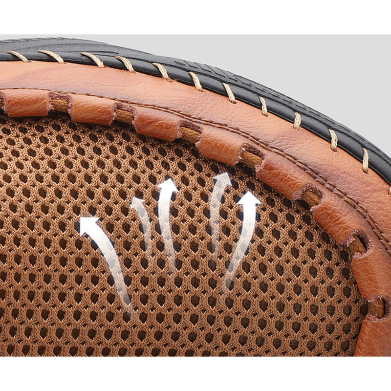 Men's Closed-Toe Sandals Casual Leather Outdoor Hiking Sandals Summer Beach Slippers Lightweight Sports Shoes_voghion.com